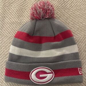 Gray and pink Pom-Pom Beanie